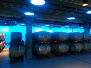 Hilliard Bruce Winery Barrel Room with LED lighting