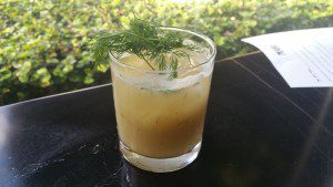 Morning Dill-Light (mochi-infused sake, pear, agave, dill, lime)