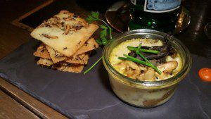 Mushroom, Curry Custard Jar, Crisp Rice Cake