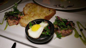 Veal and Beef Tartare with Quail Egg