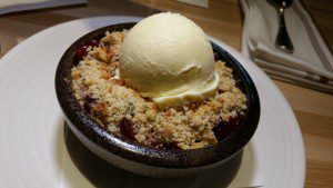 Baked Apple Streusel, spice cranberries, pumpkin seed, pistachio, Nilla Wafer ice cream 