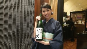 mio-okura-with-ikina-onna-daiginjo-sake